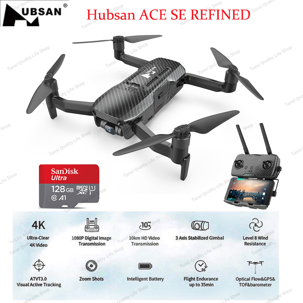 2023 New Hubsan ACE SE REFINED Professional Drone 9KM Image Transmission 4K 30-Frame HD Video Up To 40 mins Flight 3X Digital Zoom HT018F 600g RC Quadcopter