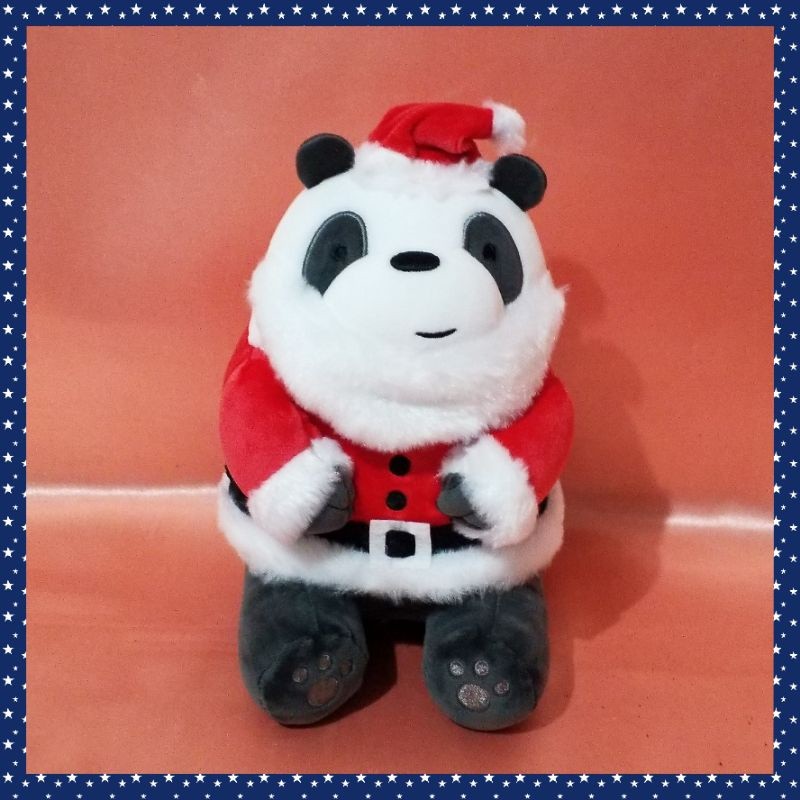 MINISOLife Bear Stuffed Toy Panda Bear Plush 24x16 cm Bear Plush in Christmas Santa Custome(ON HAND)